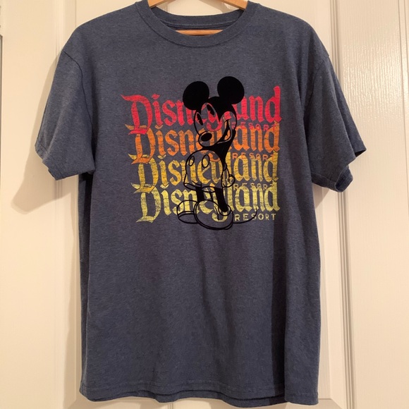 Disney Tops - Disneyland Flocked Mickey Tee
